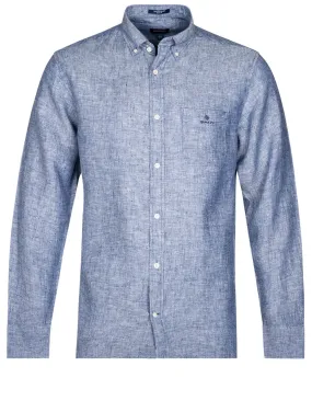 Regular Linen Shirt Button-down Persian Blue