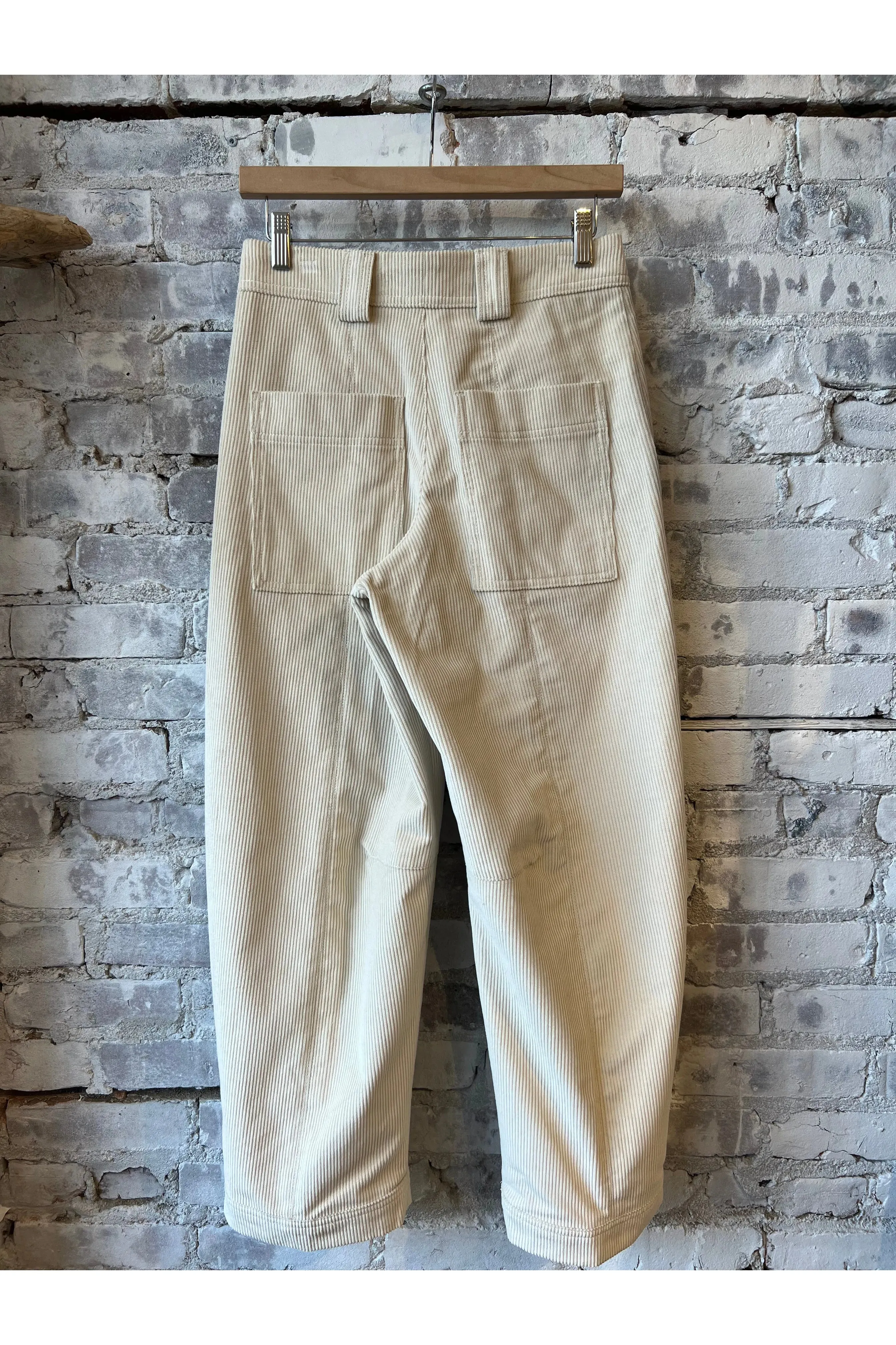 Rhannon Relaxed Corduroy Pants - Pearl Beige