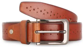 RL Dark Tan Hole Punched Semi Formal Belt