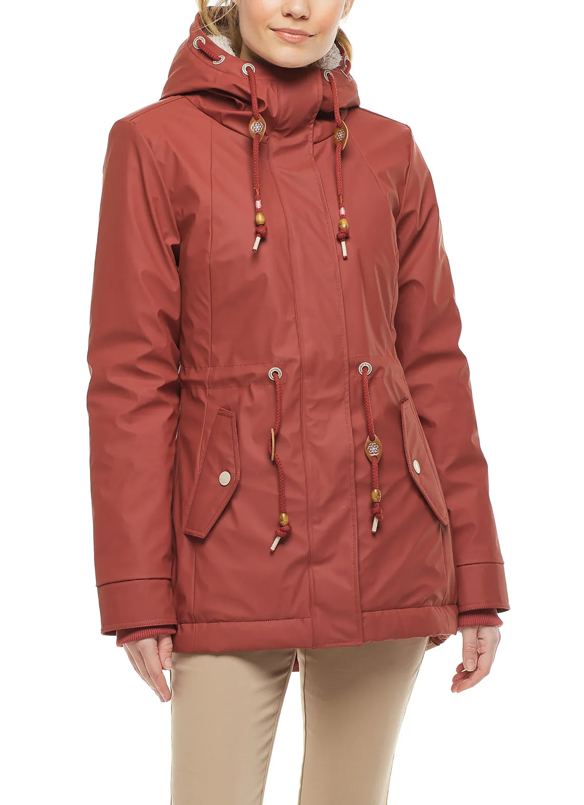 Rode getailleerde jas | Ragwear jacket Monadis rainy chili red