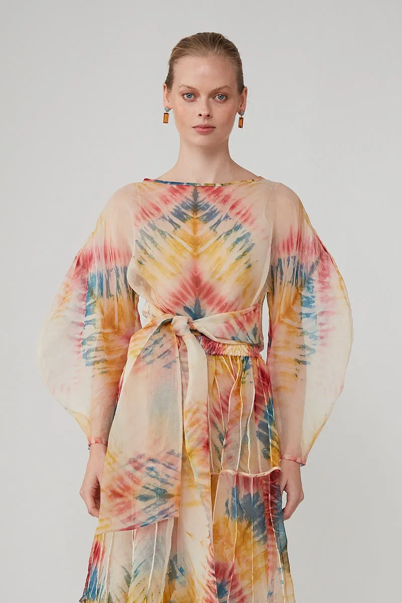 ROOHI ORGANZA WRAP TOP  - MULTI TIE DYE