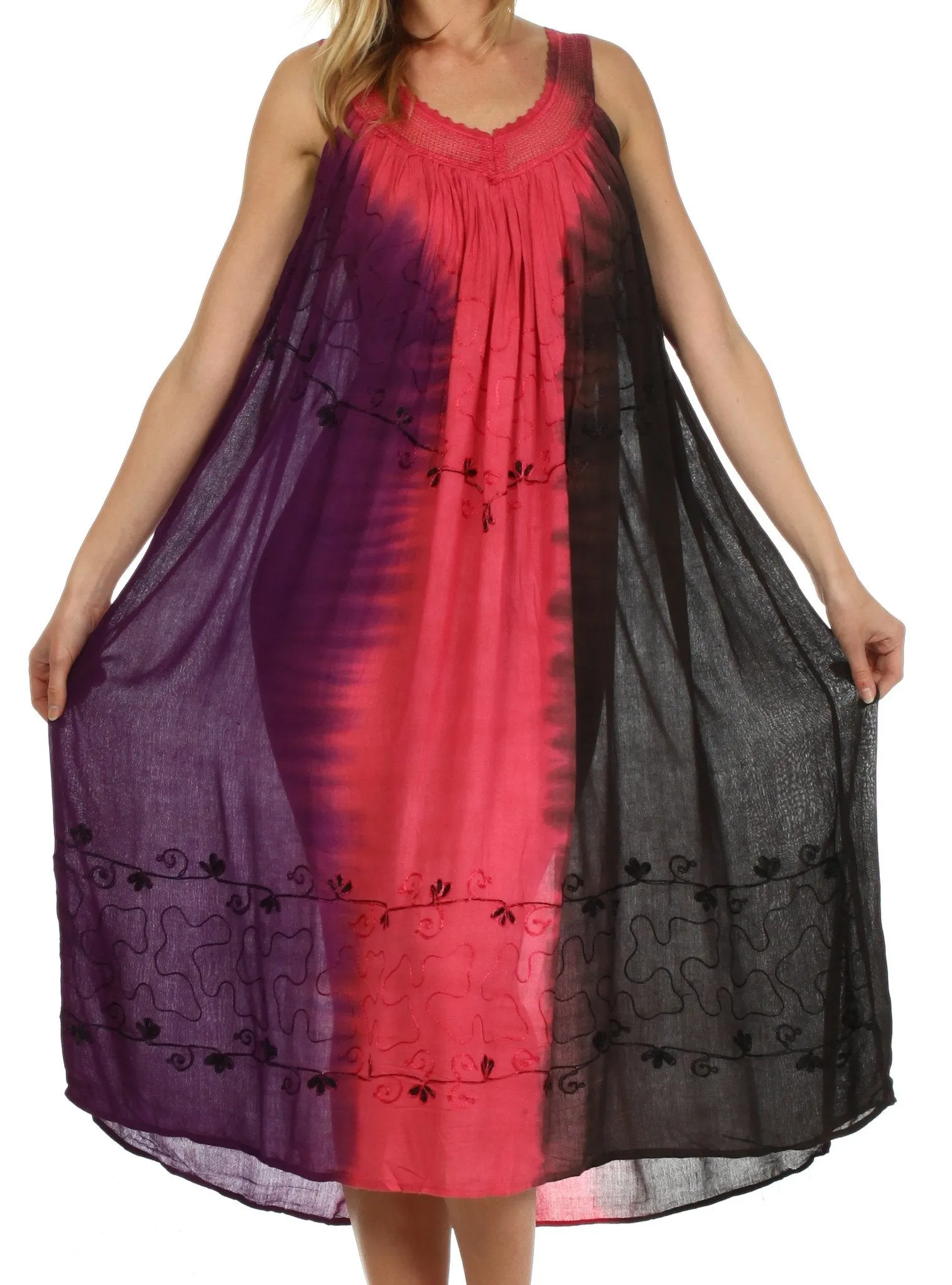 Sakkas Breezy Tri-Color Caftan Dress / Cover Up