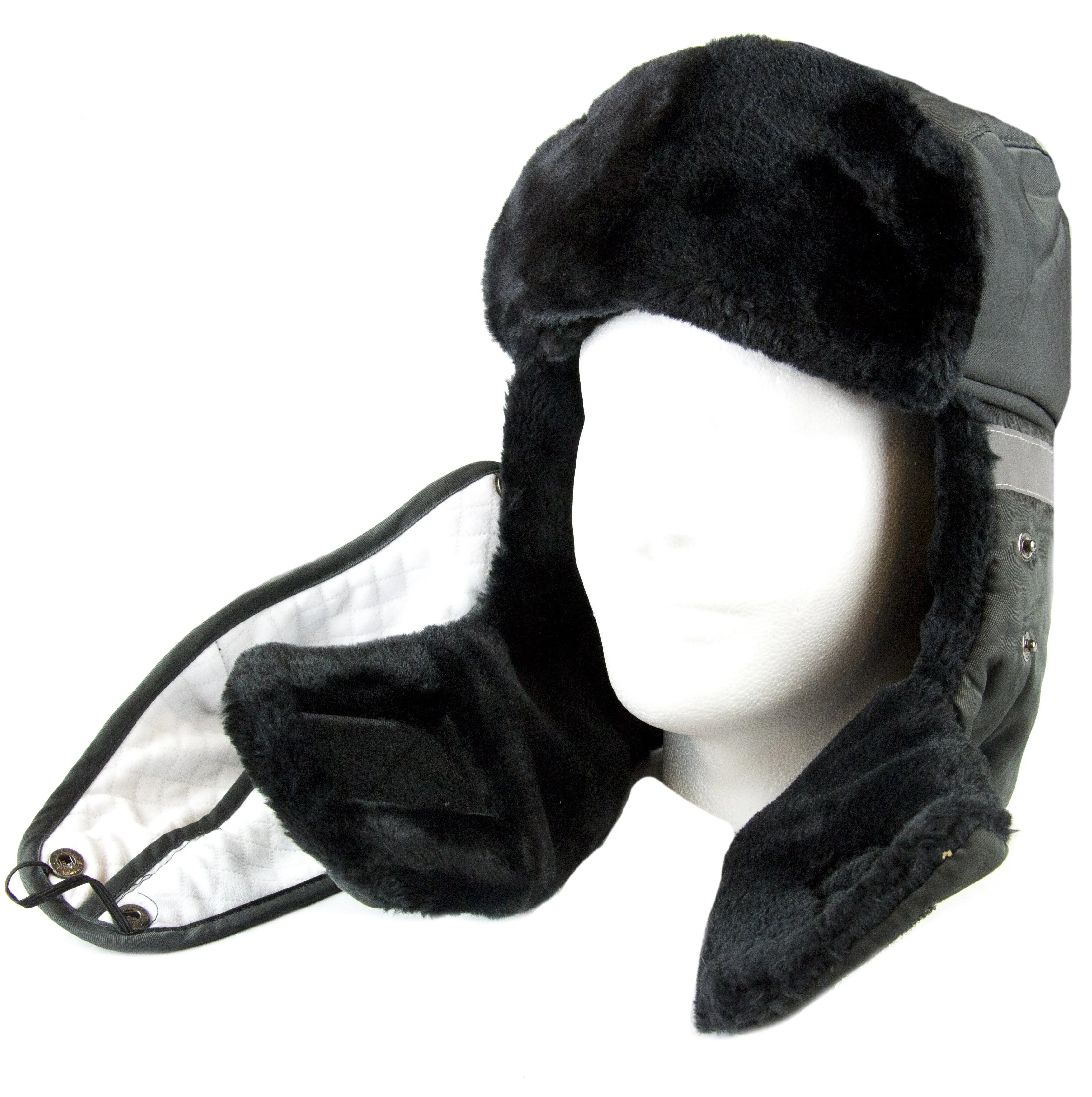 Sakkas Dab Unisex Faux Fur Chin Strap Removable Face Mask Winter Cold Trooper Hat