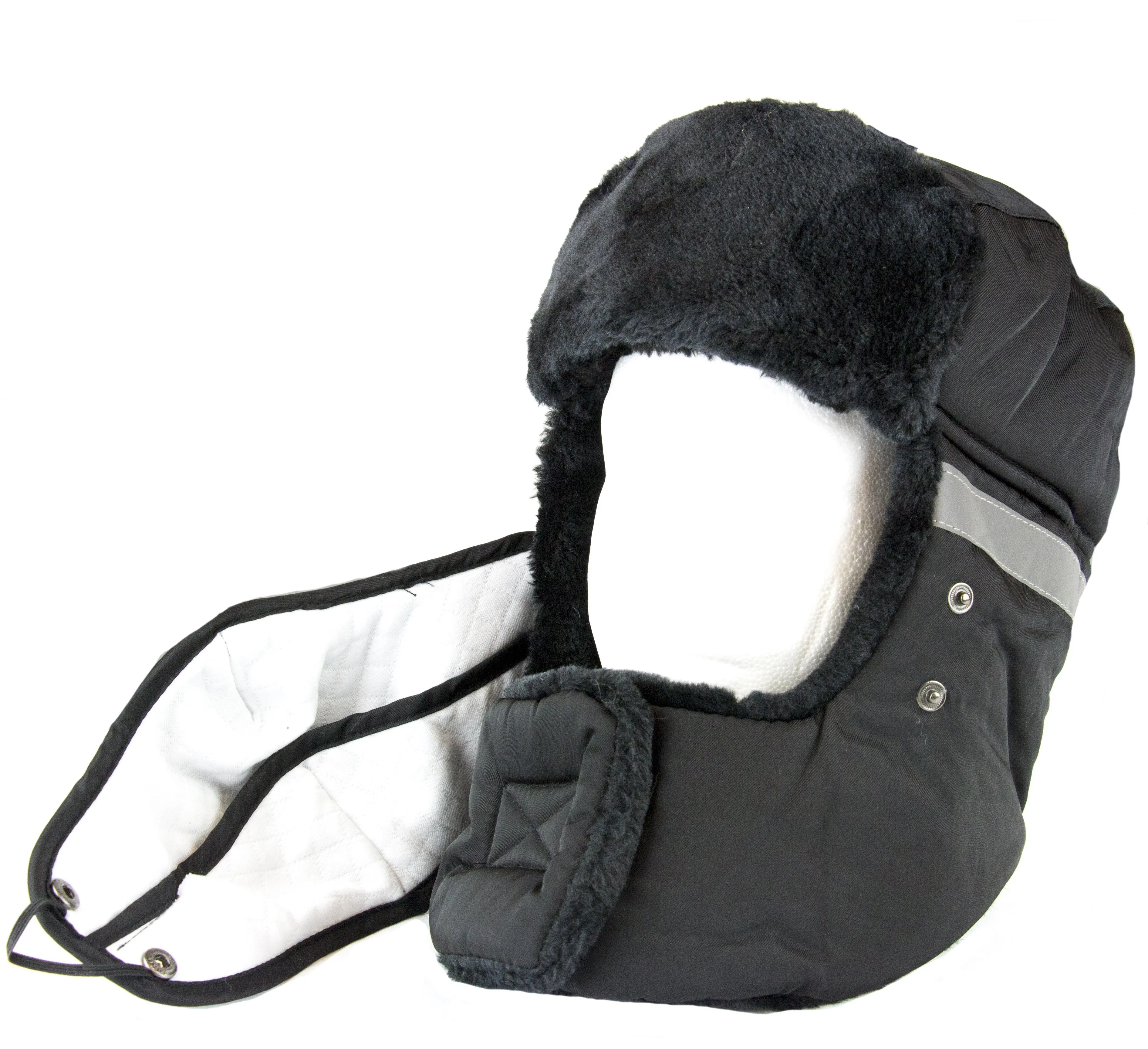 Sakkas Dab Unisex Faux Fur Chin Strap Removable Face Mask Winter Cold Trooper Hat