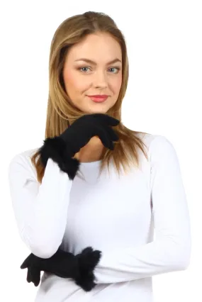 Sakkas Fleece Lined Faux Fur Touchscreen Gloves