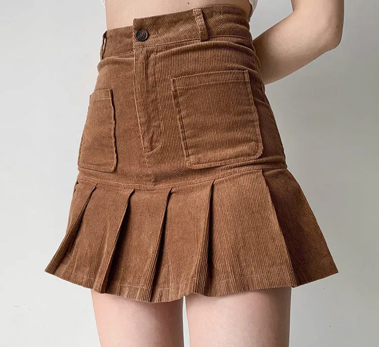 sealbeer - Penny Corduroy Pleated Skirt