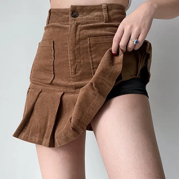 sealbeer - Penny Corduroy Pleated Skirt