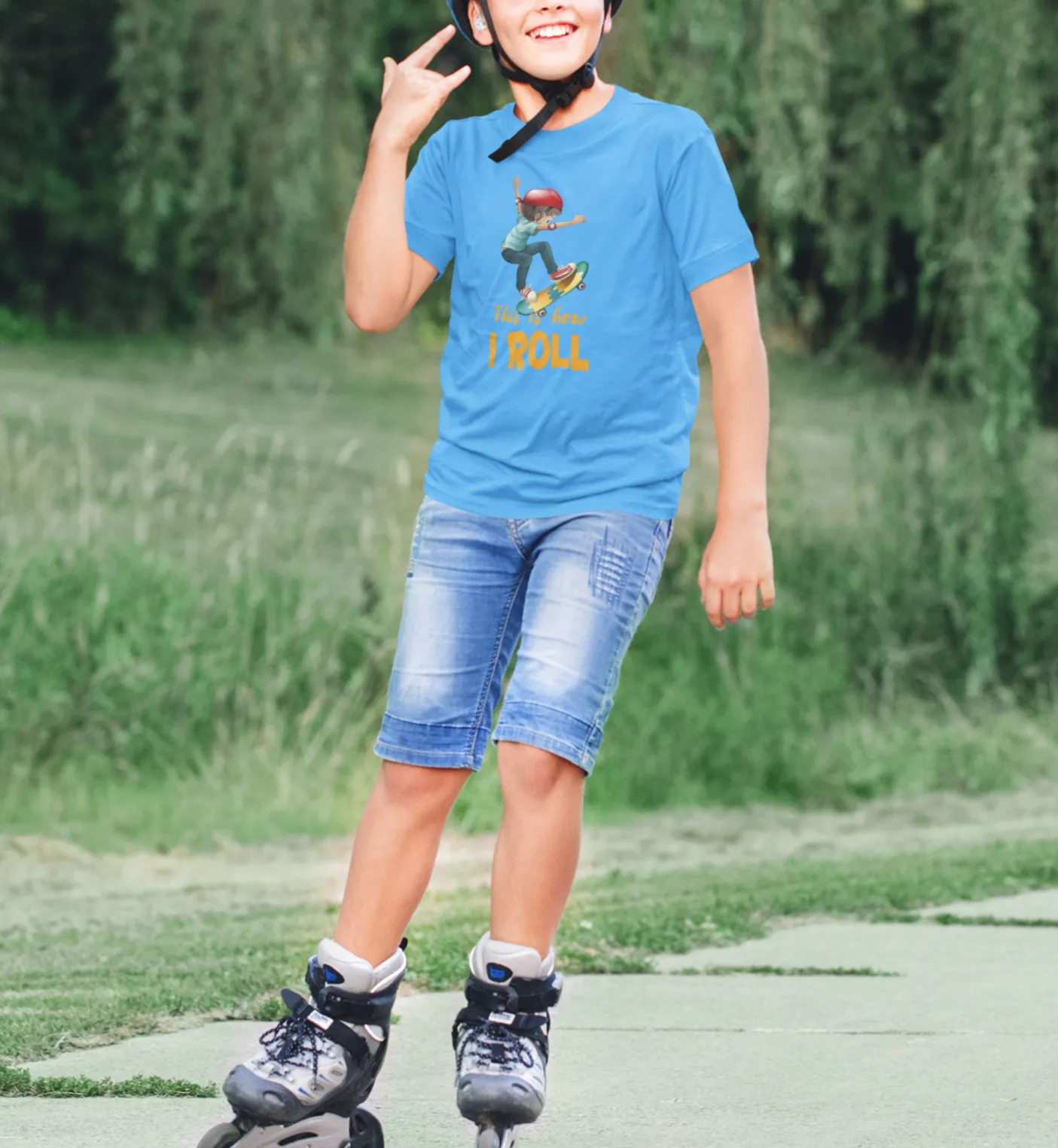 Skating T Shirt for Kids D55