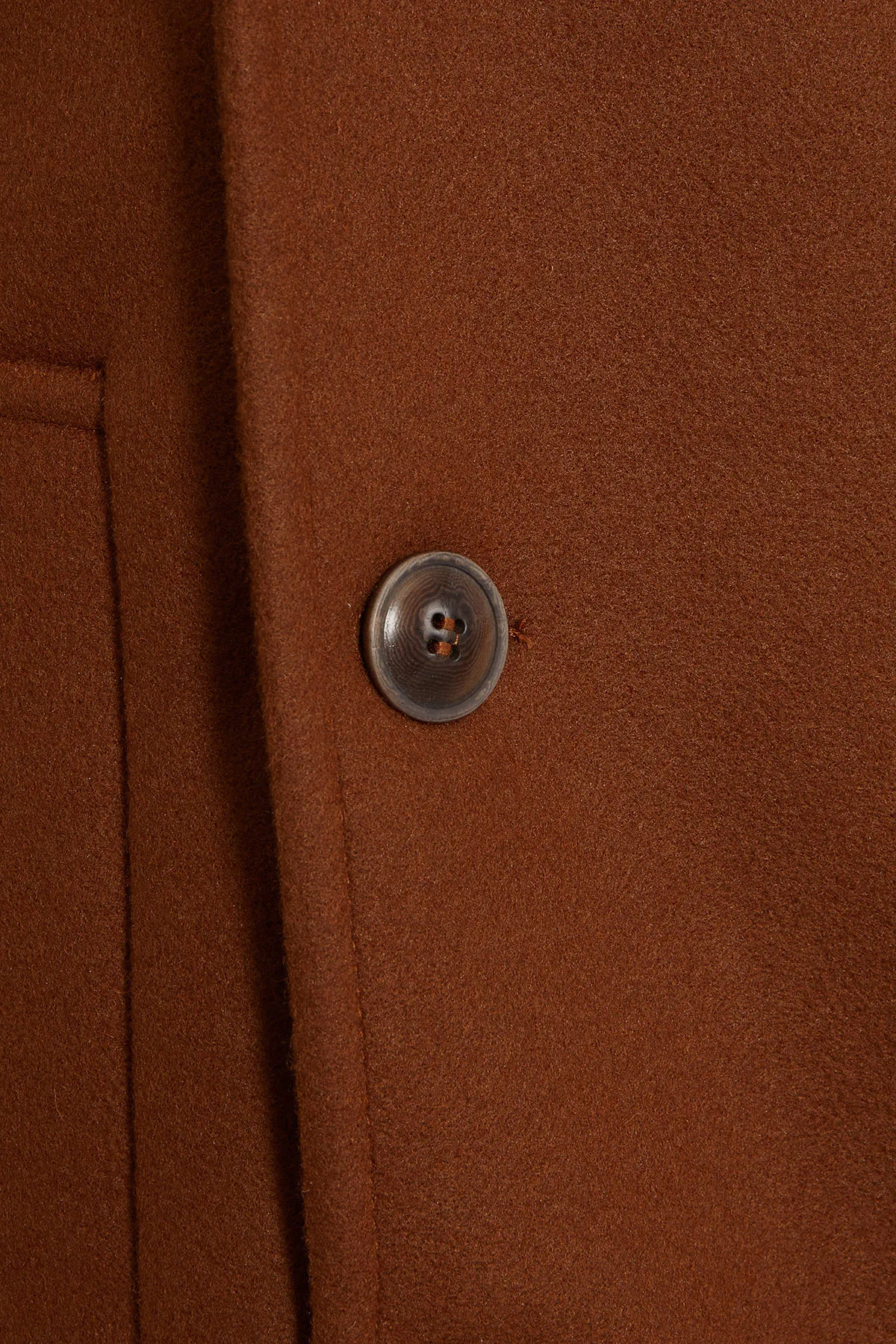 Slim Fit Cachet Double Breasted Cinnamon Wool Blend Coat