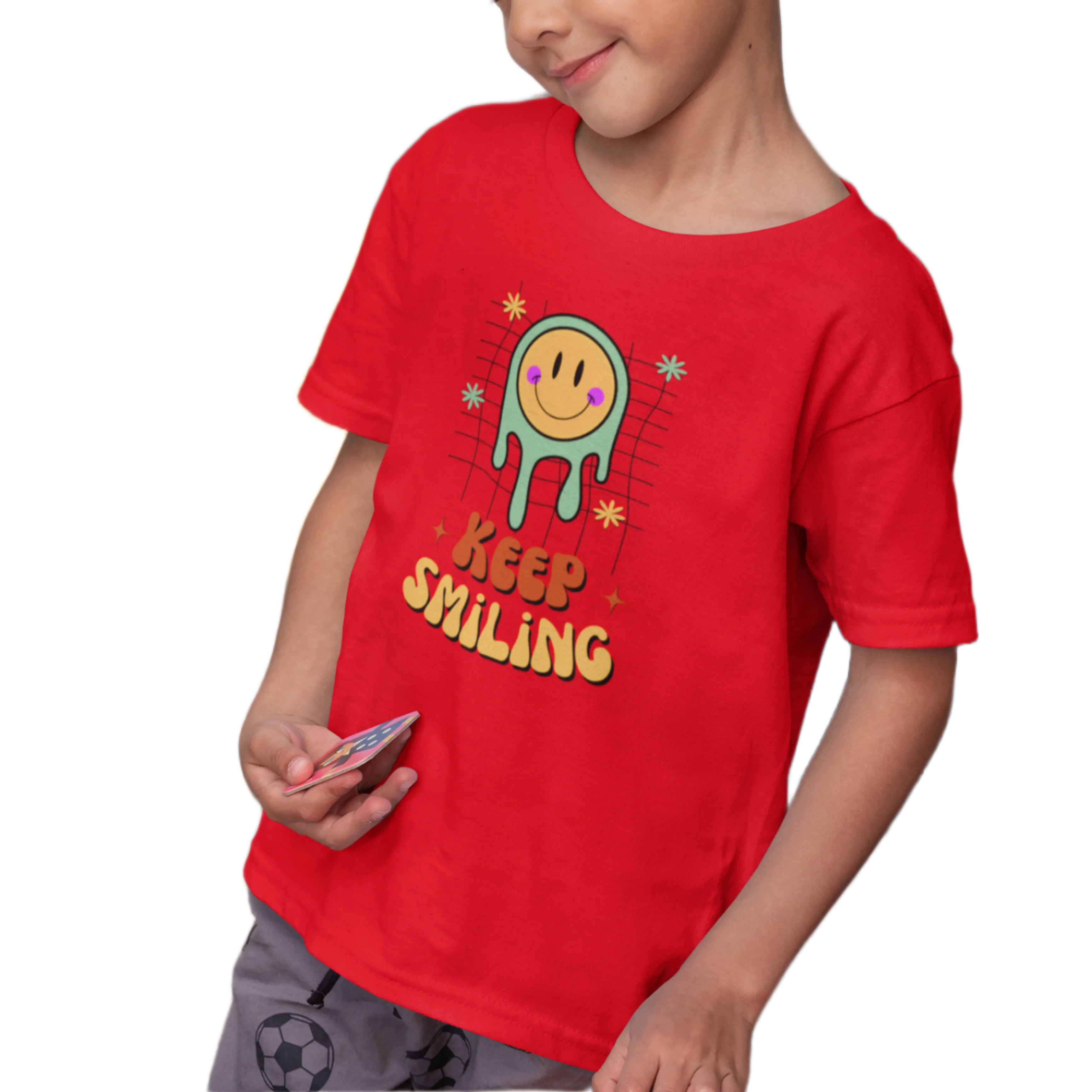 Smiley Face Boy's T Shirt for Kids D26