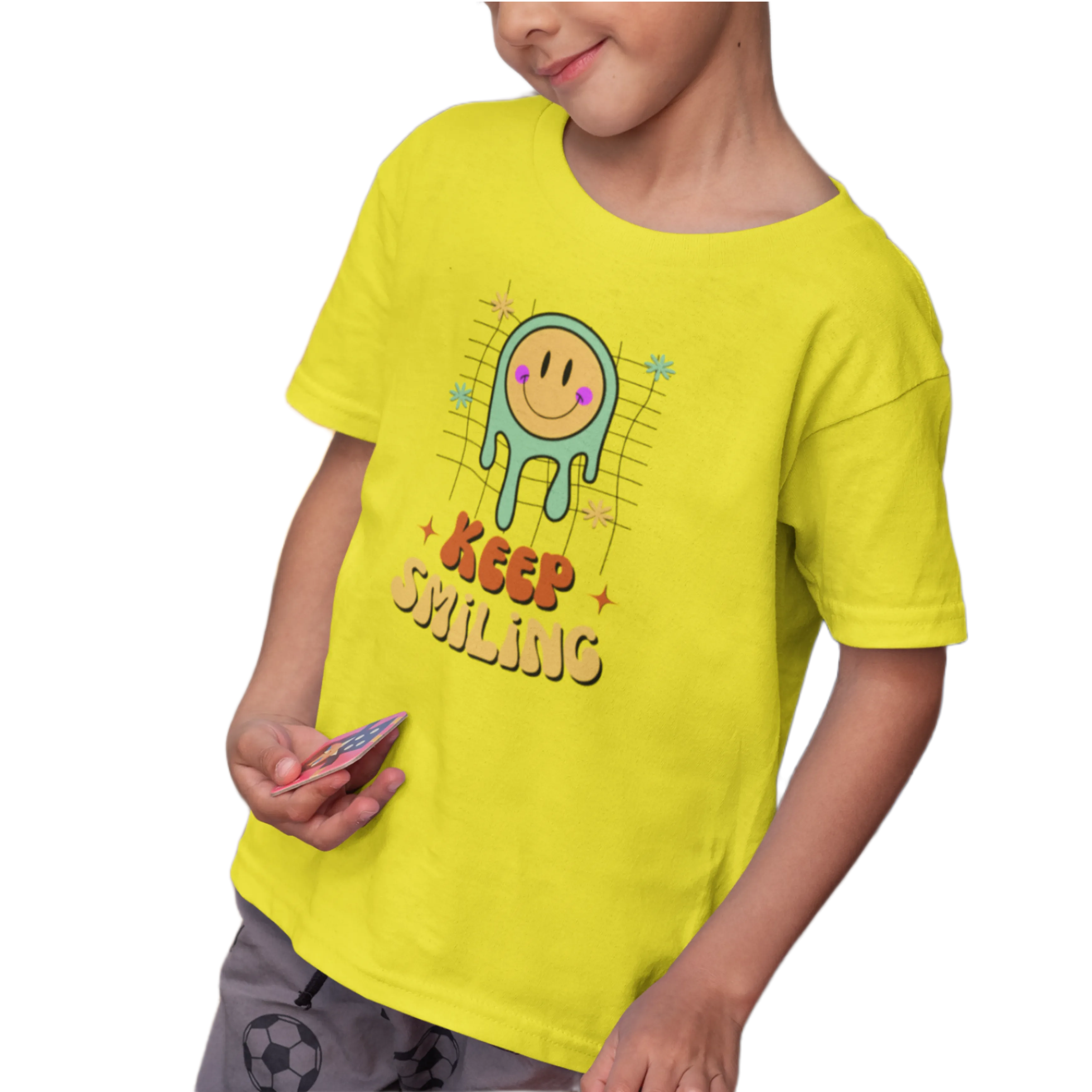 Smiley Face Boy's T Shirt for Kids D26