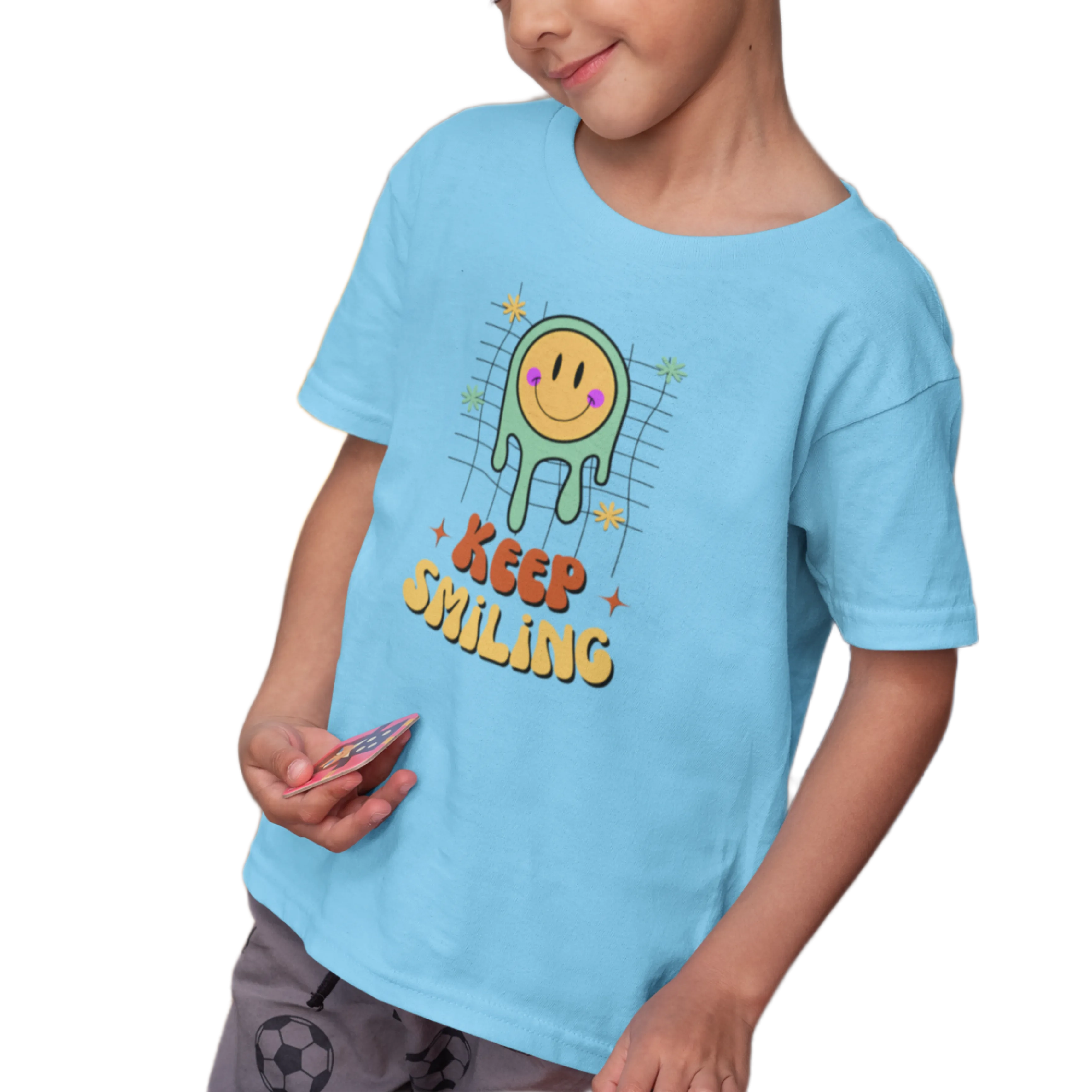 Smiley Face Boy's T Shirt for Kids D26