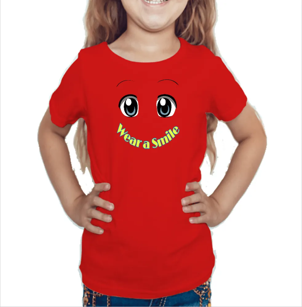 Smiley Face Little Girl's T Shirt D27