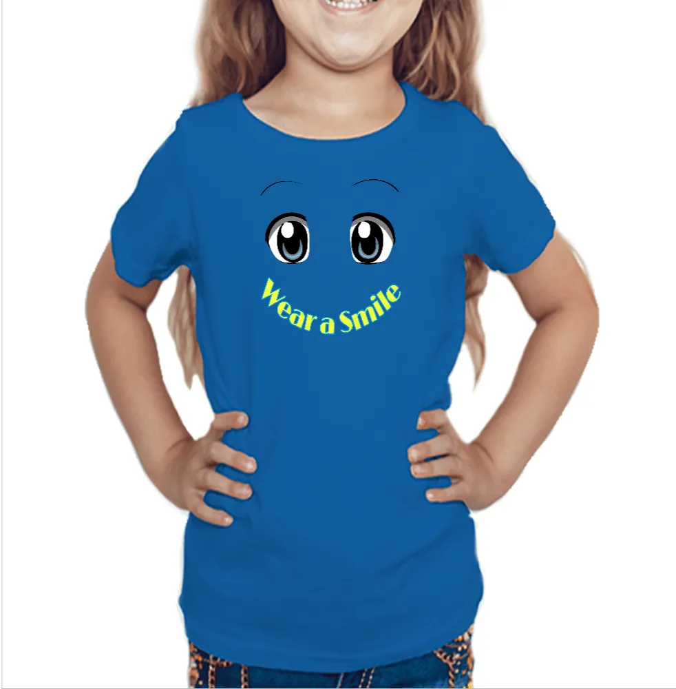 Smiley Face Little Girl's T Shirt D27