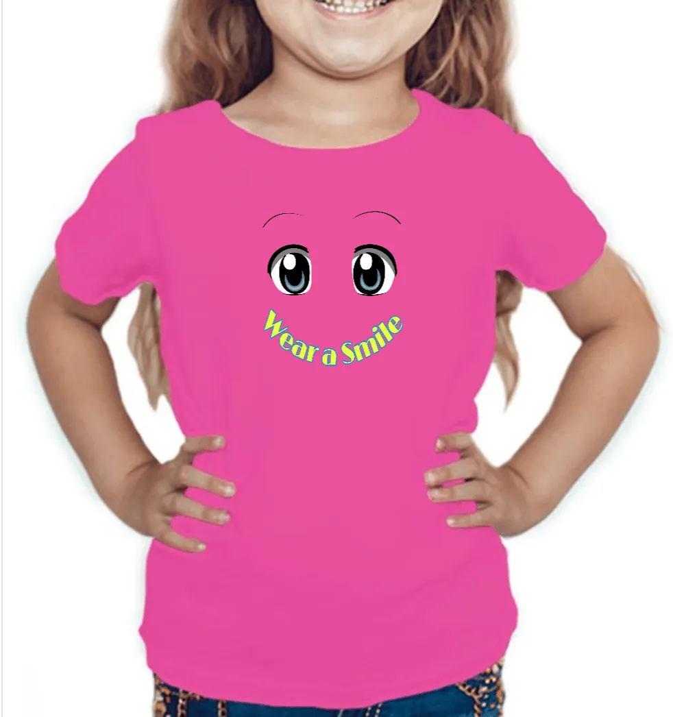 Smiley Face Little Girl's T Shirt D27