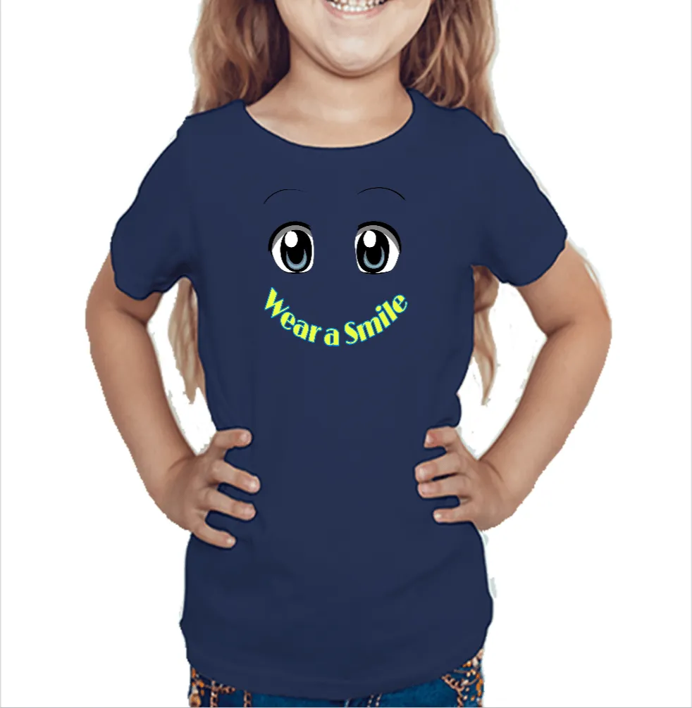 Smiley Face Little Girl's T Shirt D27