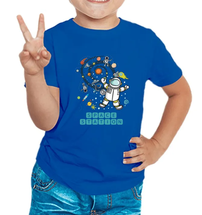 Space Station T Shirt for Kids D47