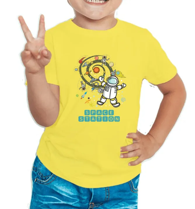 Space Station T Shirt for Kids D47