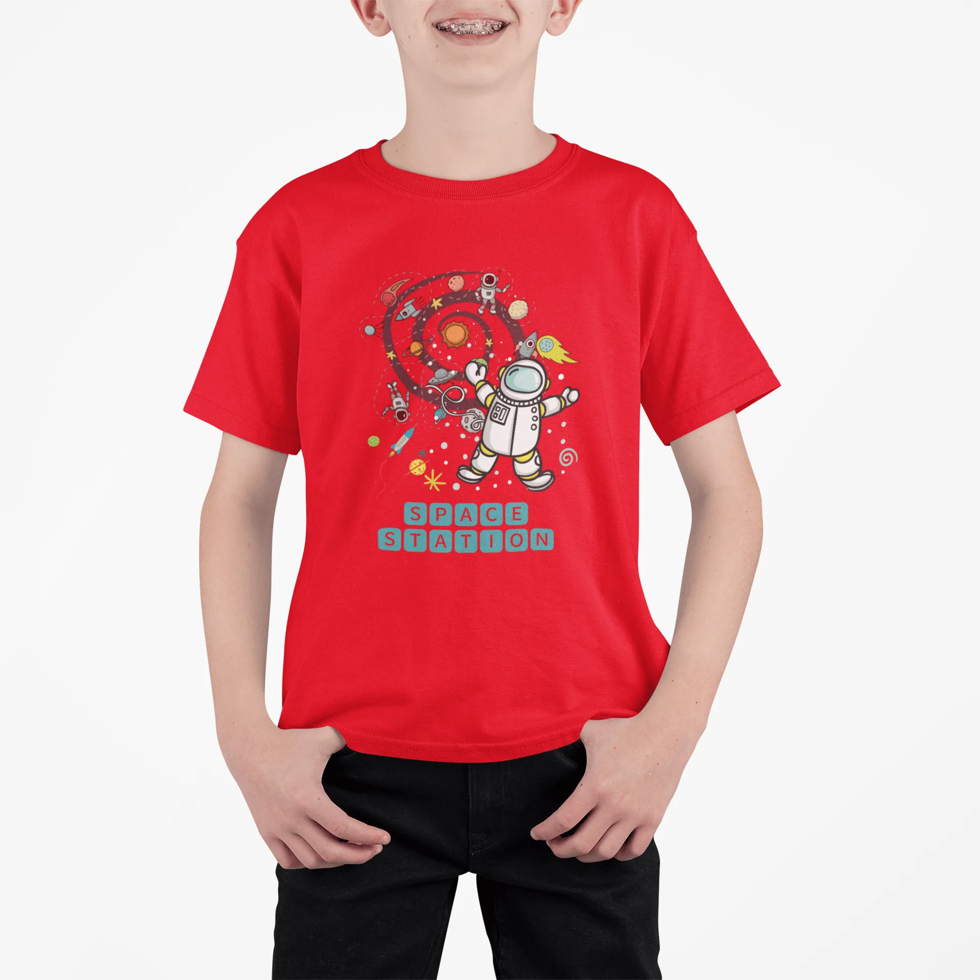 Space Station T Shirt for Kids D47