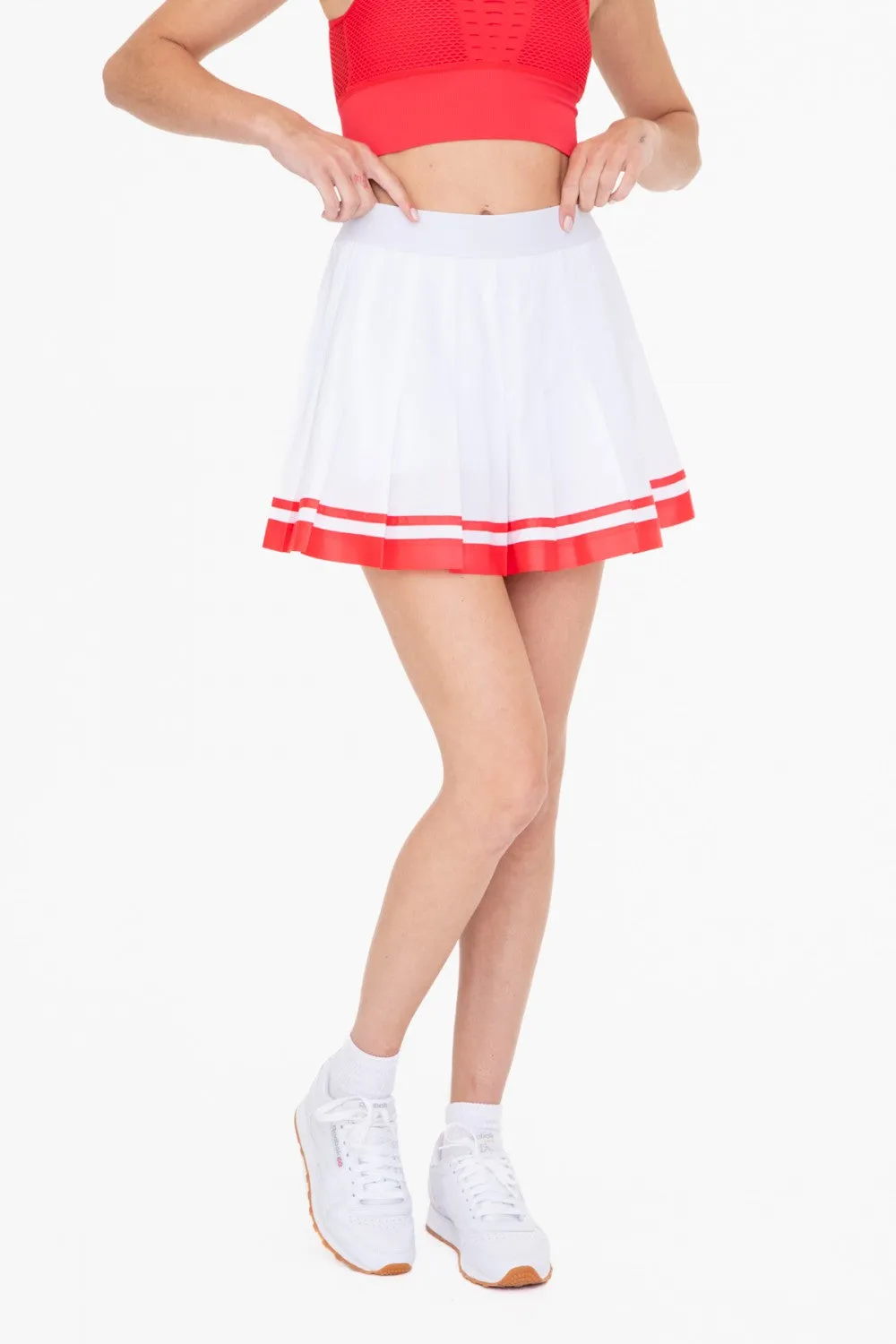 Stripe Pleated Tennis Skirt