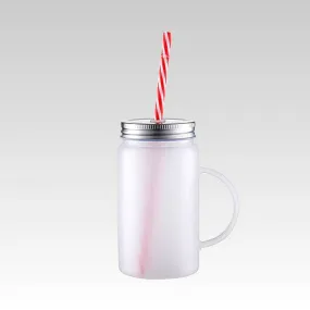 Sublimation Glass Mason Jars with Straws - 4 PACK