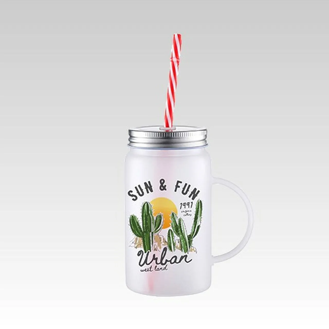 Sublimation Glass Mason Jars with Straws - 4 PACK