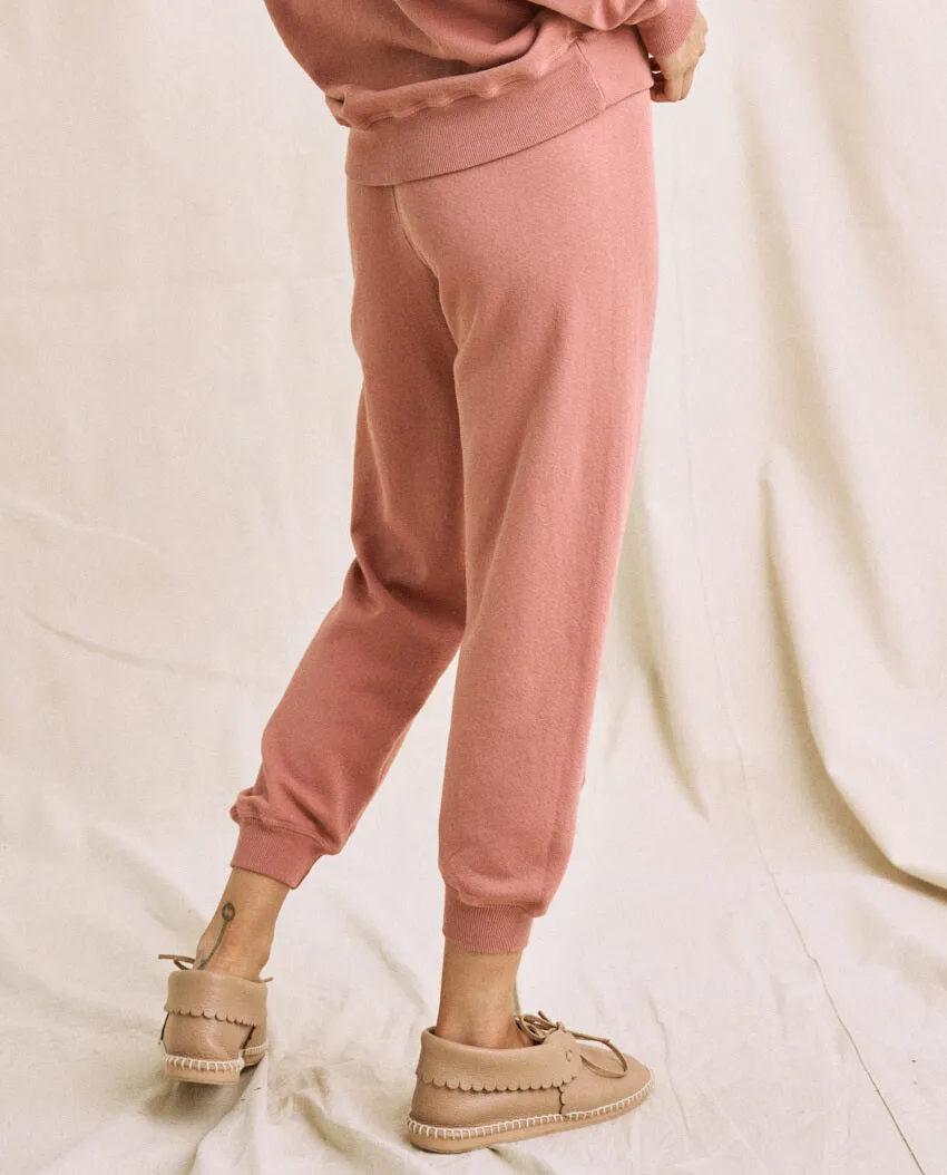 The Cropped Sweatpant. Solid -- Rosette