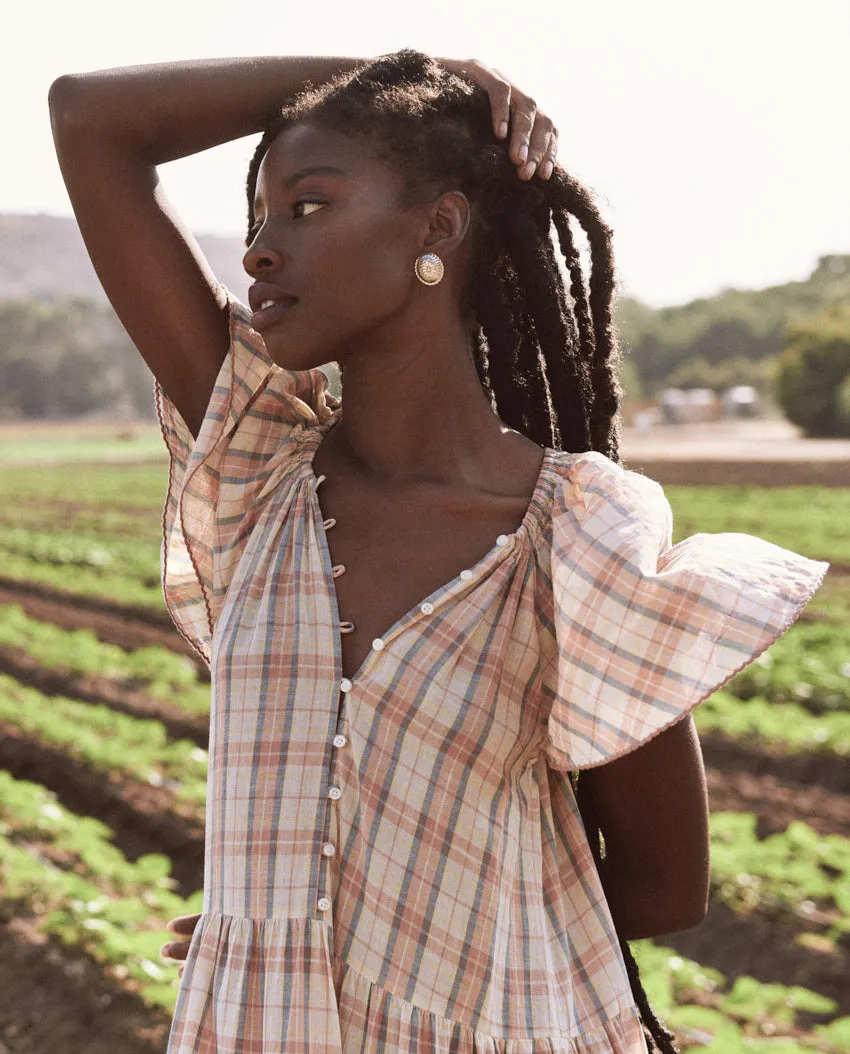 The Great - The Iris Dress in Washed Rose Plaid