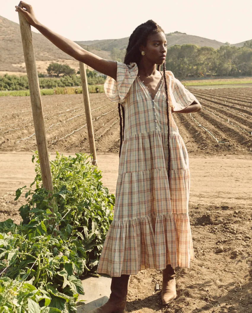 The Great - The Iris Dress in Washed Rose Plaid