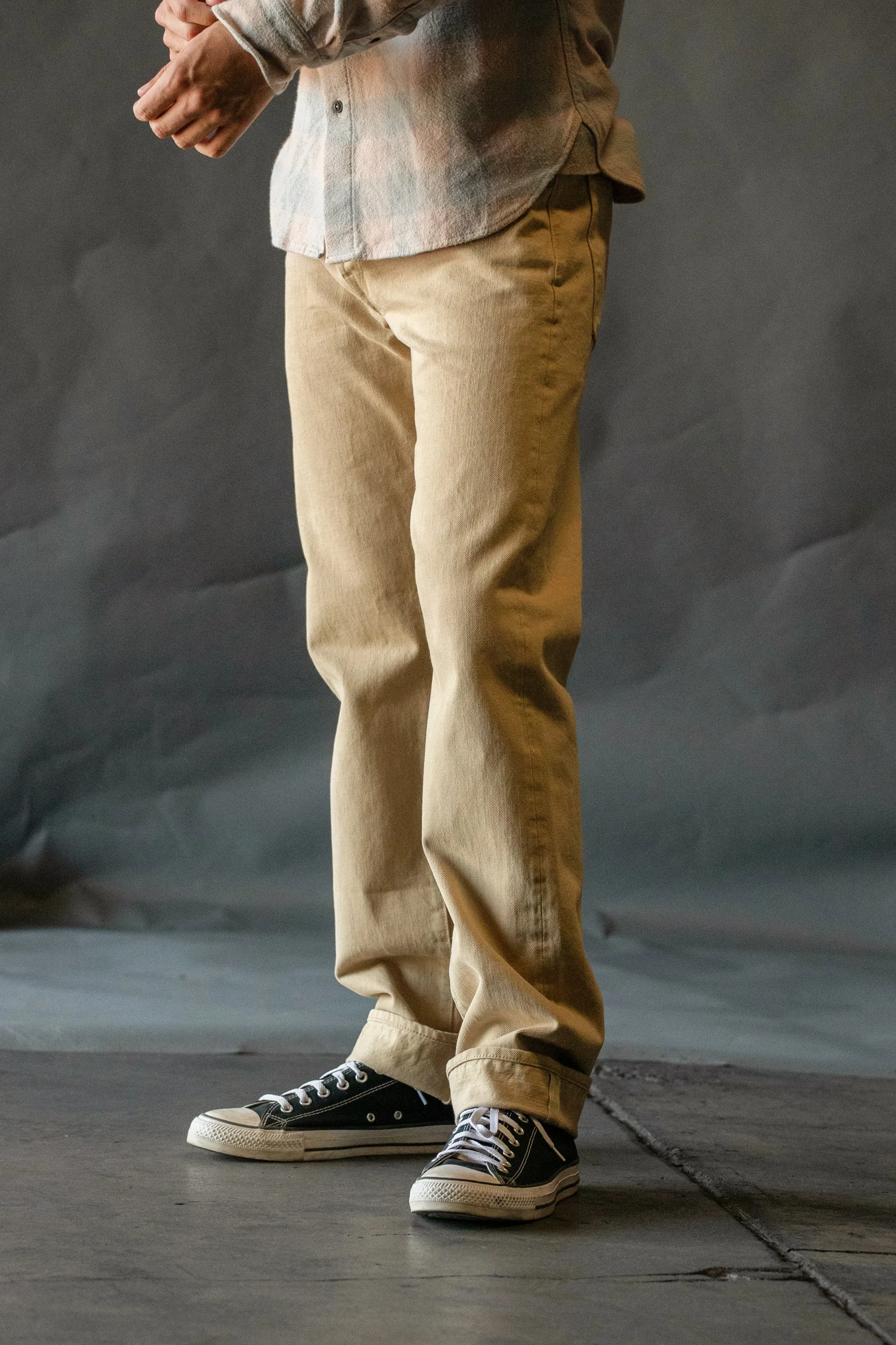 The Hammer Straight Natural Slub - Khaki 14oz Selvedge