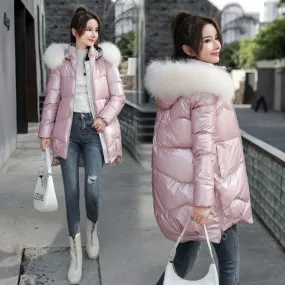 Thick Large Fur Collar Wash Free Winter Coat