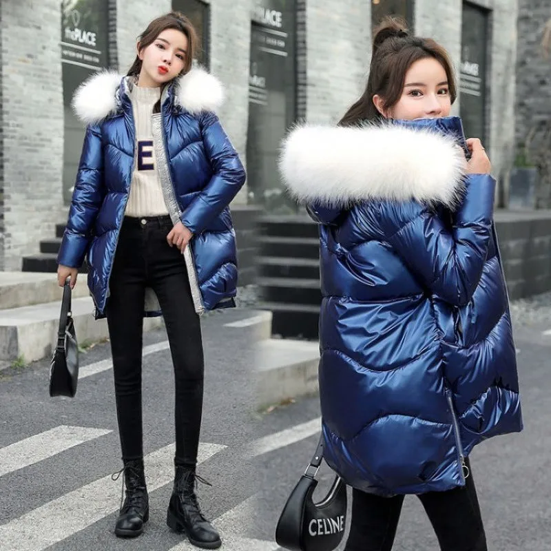 Thick Large Fur Collar Wash Free Winter Coat