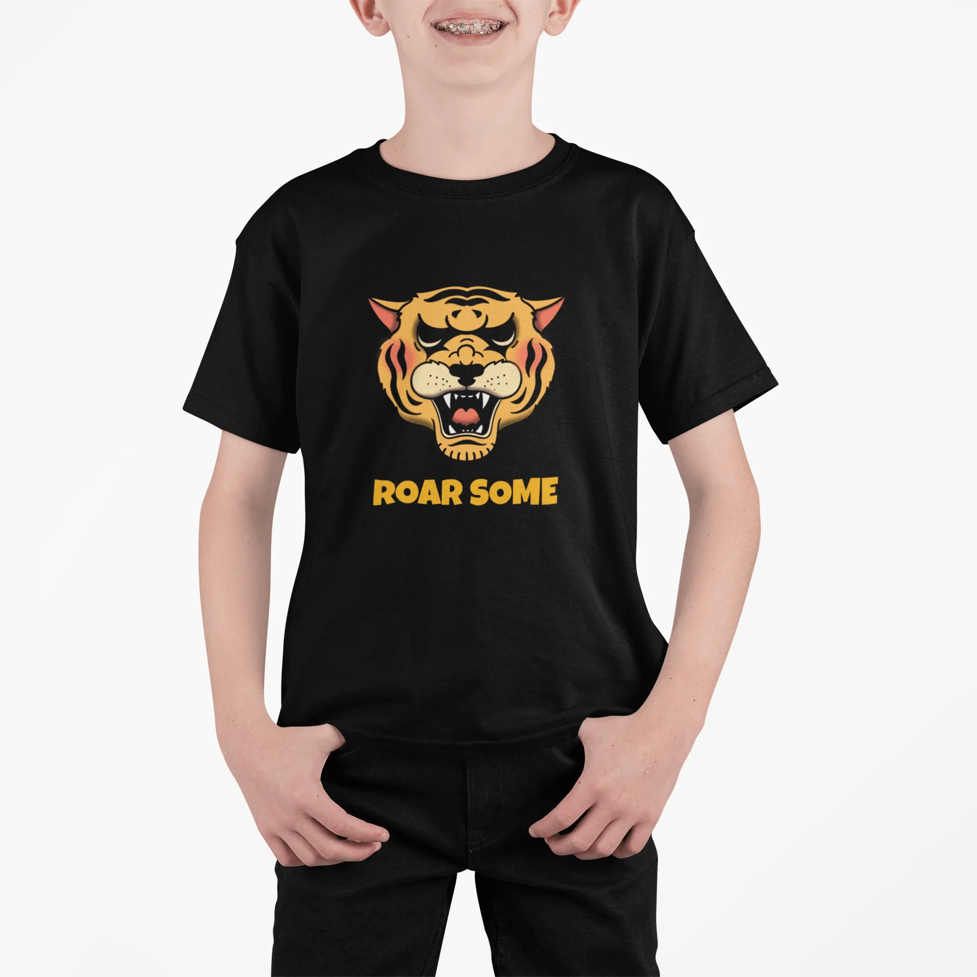 Tiger Face T Shirt for Boys D35