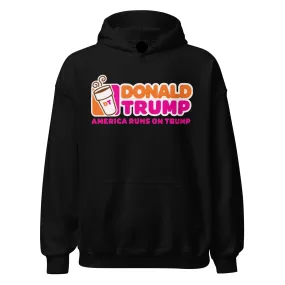 Trump Hoodie America Runs On Trump Midweight Blended Cotton Soft Pullover