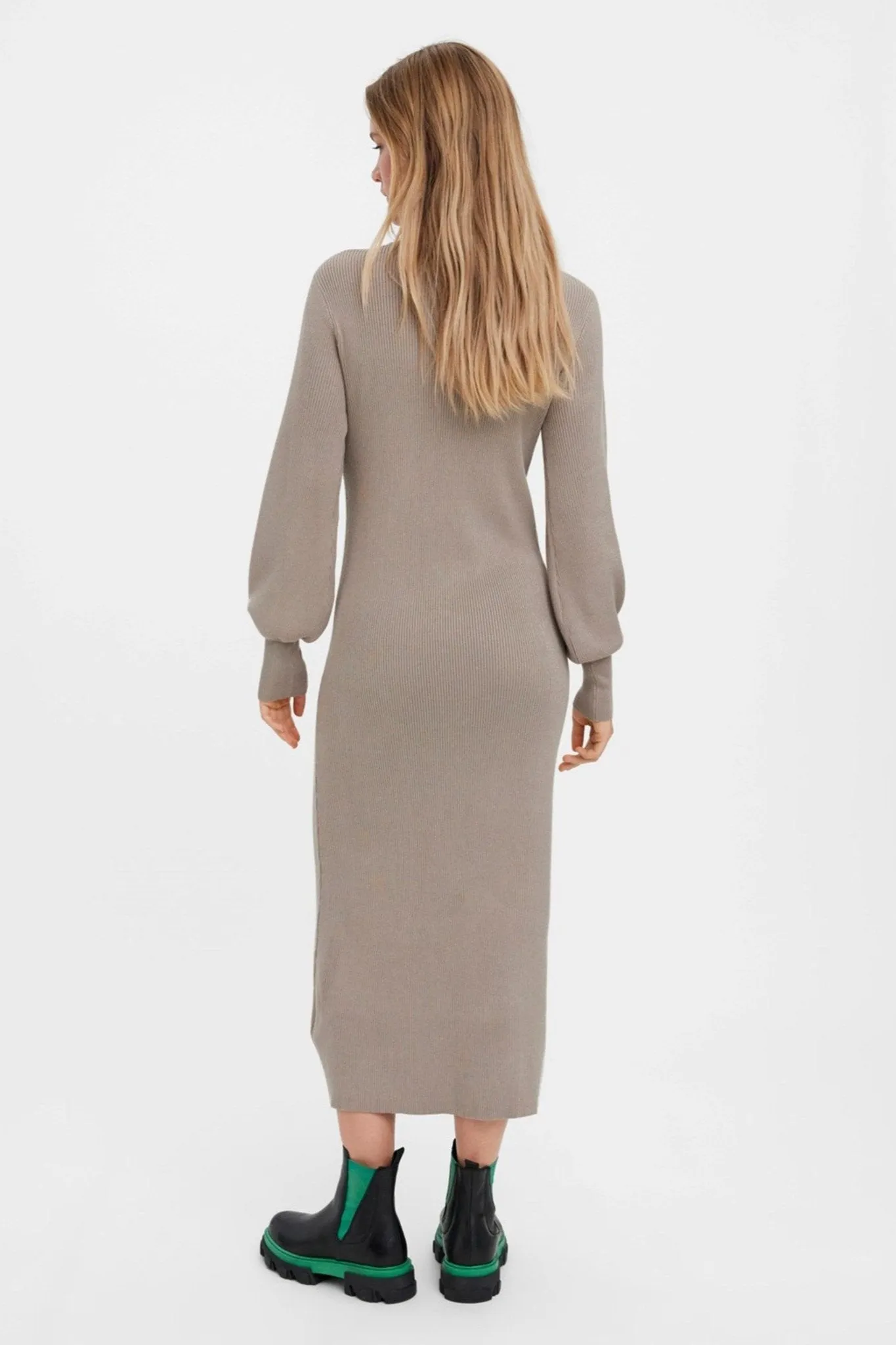 Valor O-Neck knit dress - Roasted Cashew