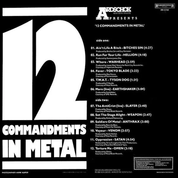 Various - 12 Commandments In Metal (LP, Comp) (VG )