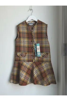 Vintage 70’s Deadstock Plaid Button Front Dress - Size 10