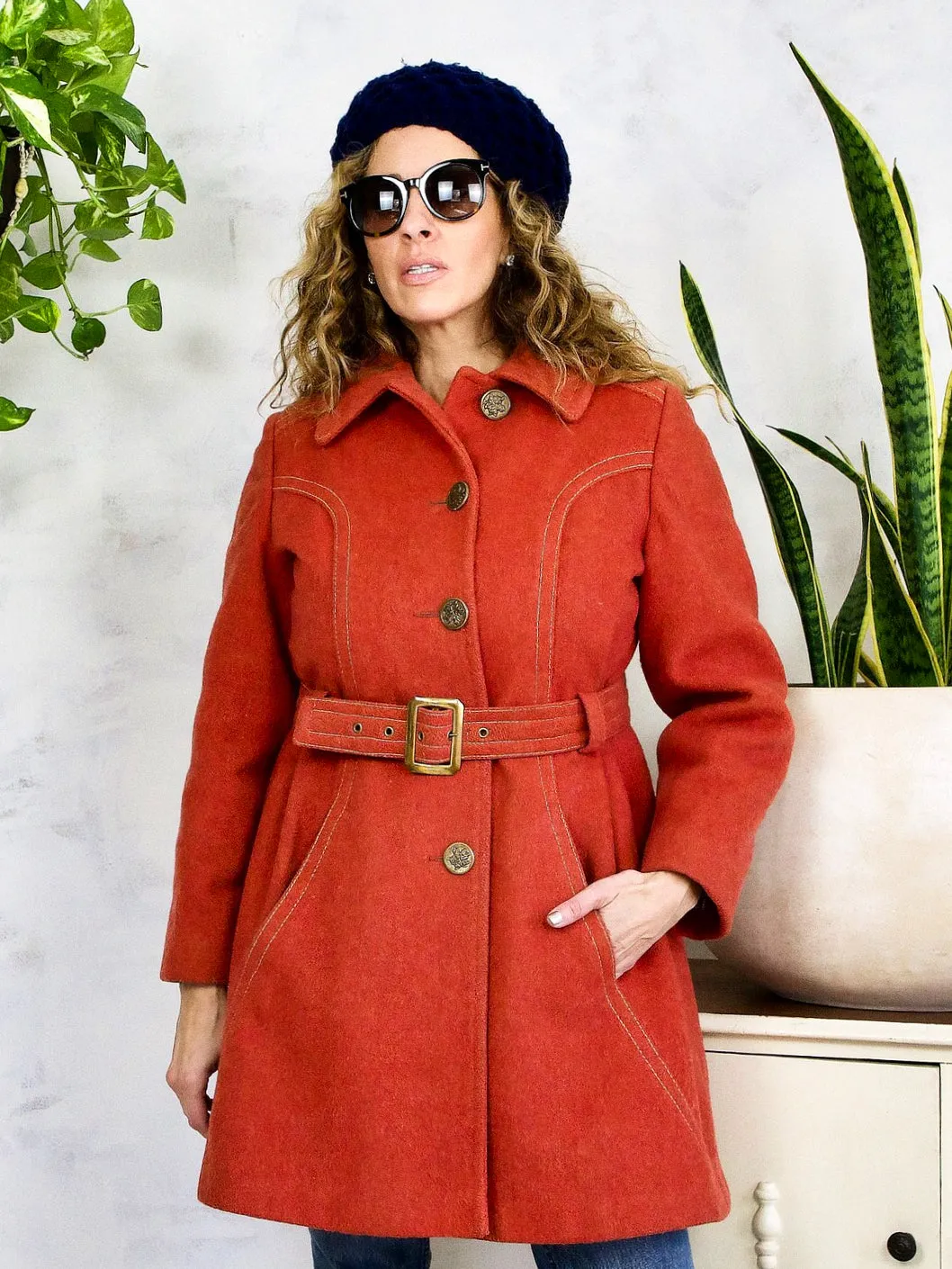 Vintage Sienna Mod Belted Coat