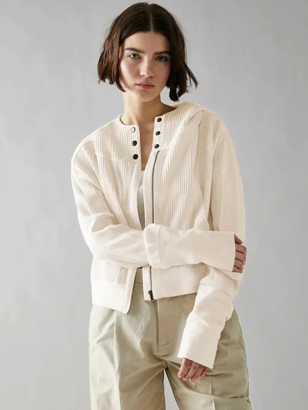 Wenkouban-Winter outfits ideas Women Spring-Summer Lightweight Woven Jacket with Slant Pockets