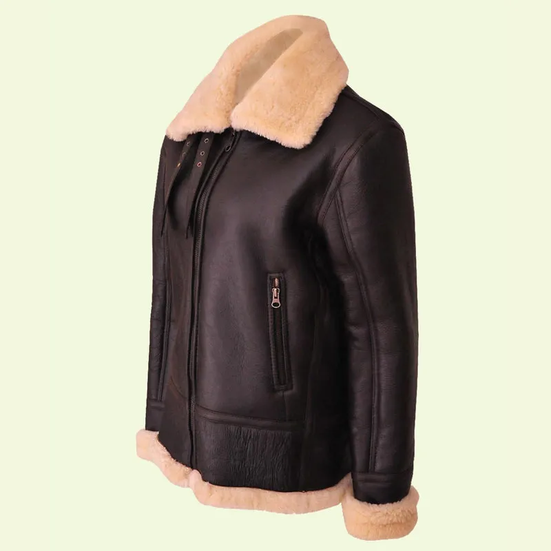 Women's B3 Brown Leather Aviator Jacket