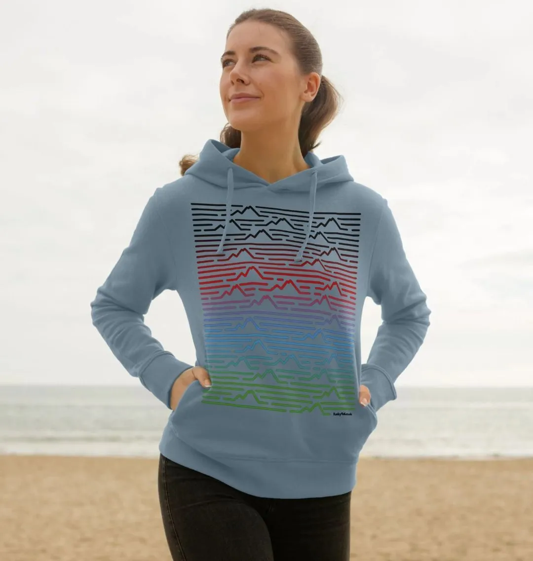 Women's Mountain Range Organic Pullover Hoodie - Piste Colours